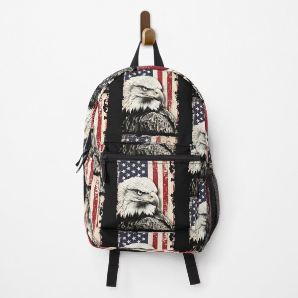 Item preview, Vintage American Bald Eagle with Distressed Flag Background designed and sold by AmericaFreedom.