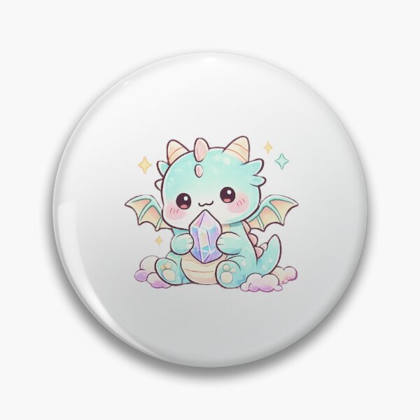 Item preview, Cute Kawaii Baby Dragon Holding Crystal Gem Art designed and sold by ajamzbox.