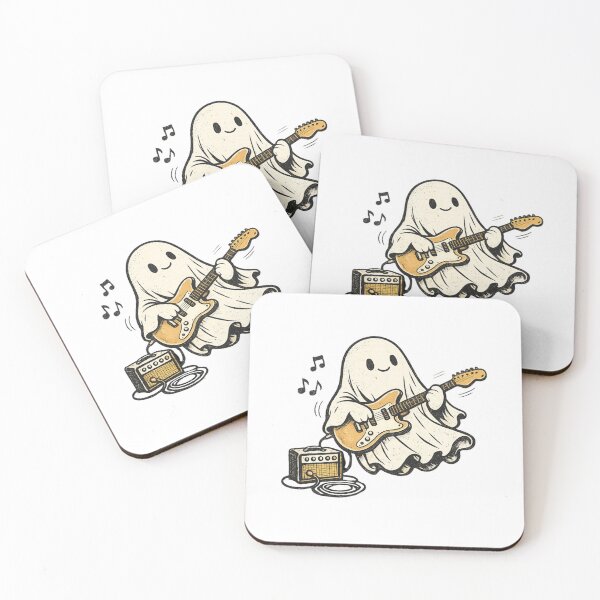 Item preview, Halloween Vintage Ghost Playing Guitar- Cute Spooky Music Retro 70s Musician  designed and sold by SOUFIANE1991.