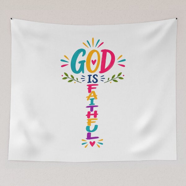 Item preview, God Is Faithful | Christian Cross Typography | Christian Inspirational Quote | Faith Design designed and sold by MARSHORY.