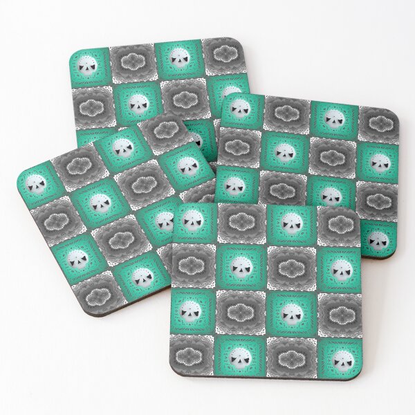 Item preview, Skull Granny Square - Gray & Aqua designed and sold by Moonlit Datura.
