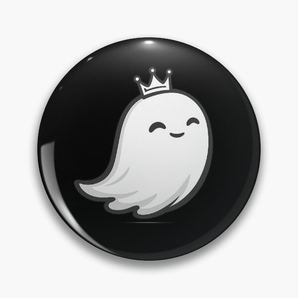 Item preview, Rey Boo Cute Ghost with Crown | Kawaii Royal Ghost Sticker designed and sold by BlackBoneArt.