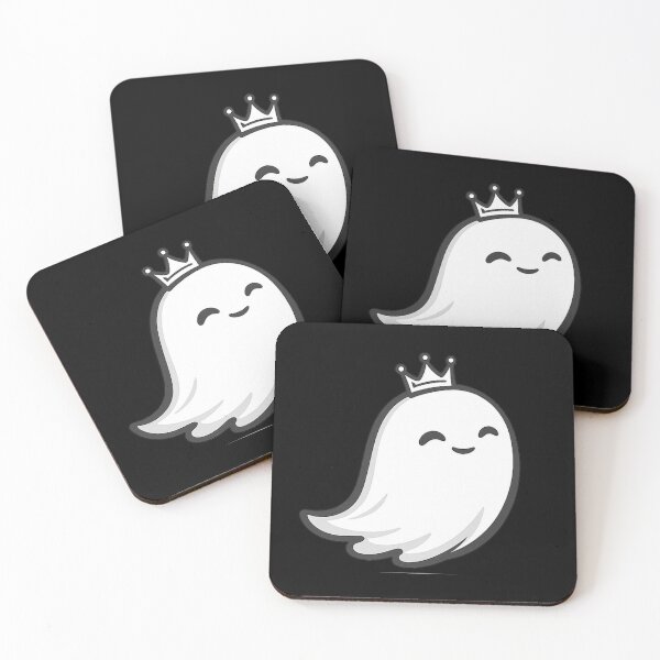 Item preview, Rey Boo Cute Ghost with Crown | Kawaii Royal Ghost Sticker designed and sold by BlackBoneArt.