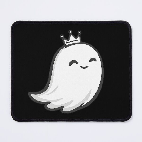 Item preview, Rey Boo Cute Ghost with Crown | Kawaii Royal Ghost Sticker designed and sold by BlackBoneArt.