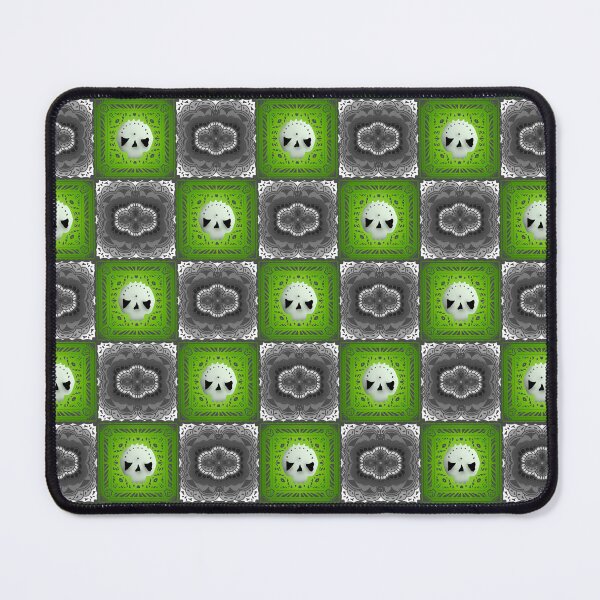 Item preview, Skull Granny Square - Gray & Neon Green designed and sold by Moonlit Datura.