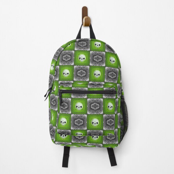 Item preview, Skull Granny Square - Gray & Neon Green designed and sold by Moonlit Datura.