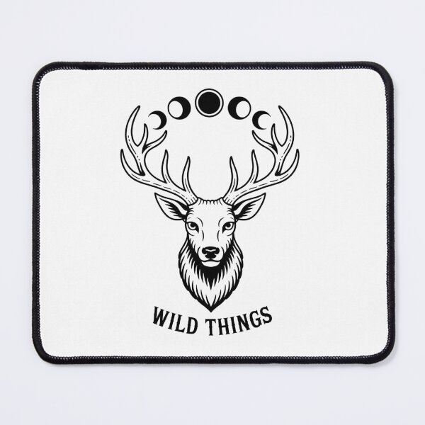 Item preview, Celestial Deer Moon Phases Wild Things Minimalist Black Art designed and sold by nova-bloom.