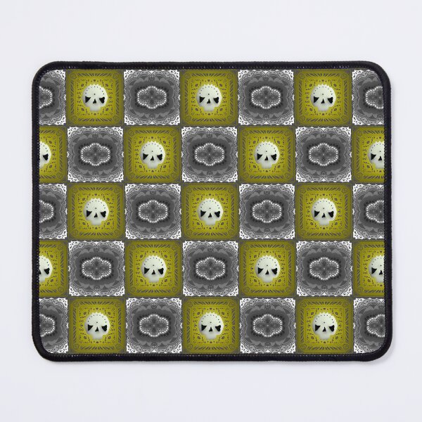 Item preview, Skull Granny Square - Gray & Yellow designed and sold by Moonlit Datura.