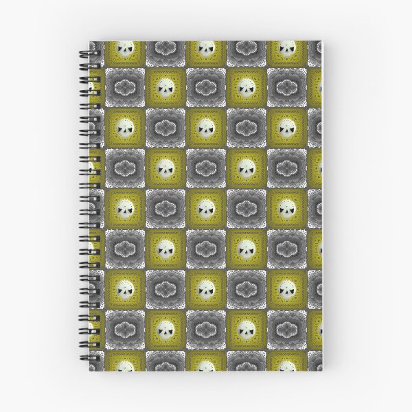 Item preview, Skull Granny Square - Gray & Yellow designed and sold by Moonlit Datura.