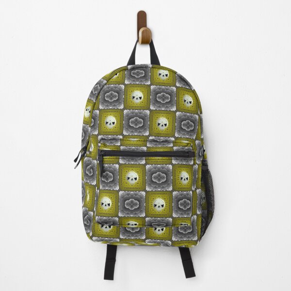 Item preview, Skull Granny Square - Gray & Yellow designed and sold by Moonlit Datura.