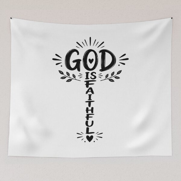 Item preview, God Is Faithful | Christian Cross Typography | Christian Inspirational Quote | Faith Design designed and sold by MARSHORY.