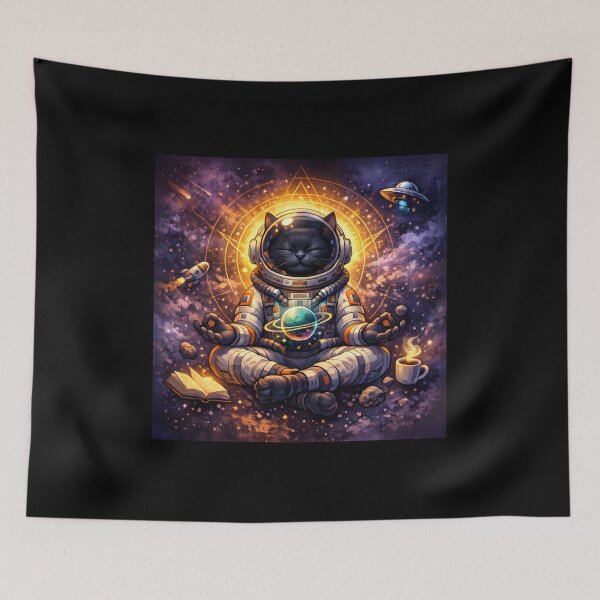 Item preview, Cosmic Cat Meditation – Astronaut Cat in Space designed and sold by Kicor.