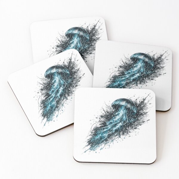 Item preview, Ink Jellyfish | Electric Cyan Ocean Flow designed and sold by rigelcreation.