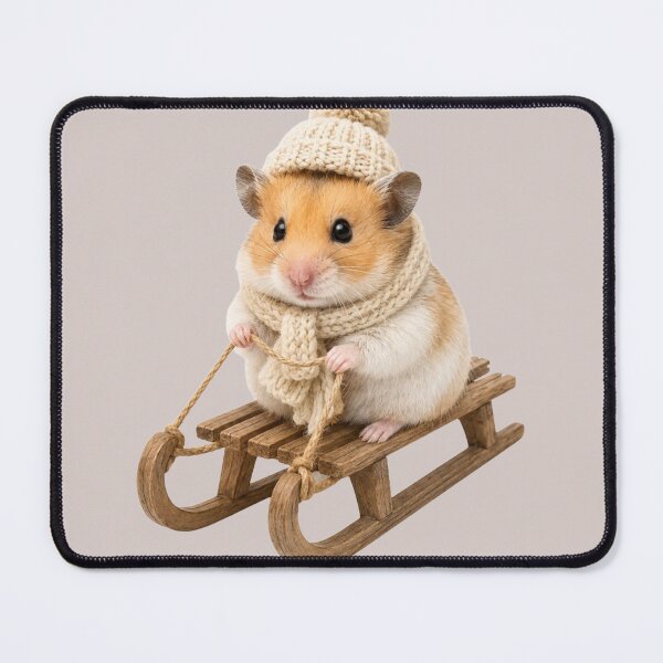 Item preview, Winter Sledding Syrian Hamster Kids Illustration designed and sold by bosamji.