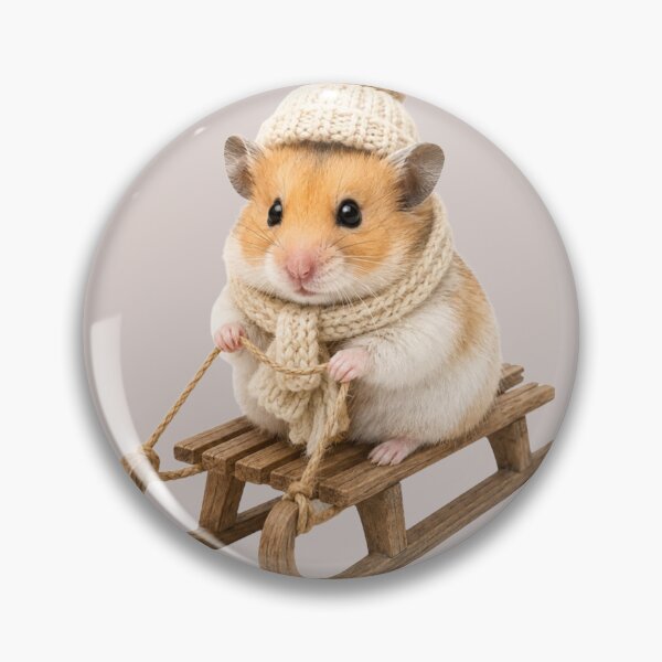 Item preview, Winter Sledding Syrian Hamster Kids Illustration designed and sold by bosamji.