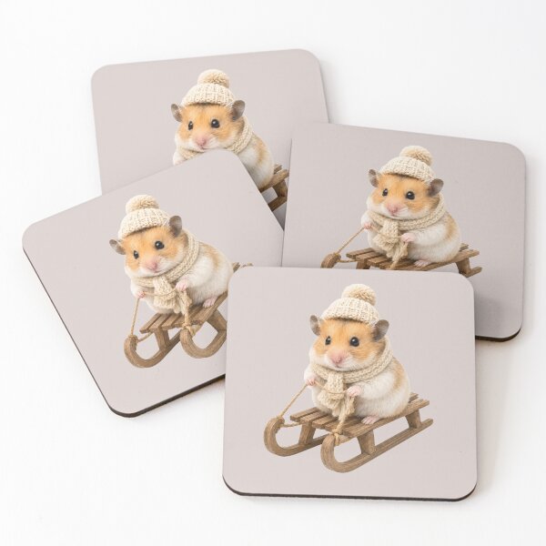 Item preview, Winter Sledding Syrian Hamster Kids Illustration designed and sold by bosamji.