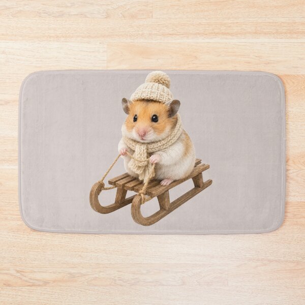 Item preview, Winter Sledding Syrian Hamster Kids Illustration designed and sold by bosamji.