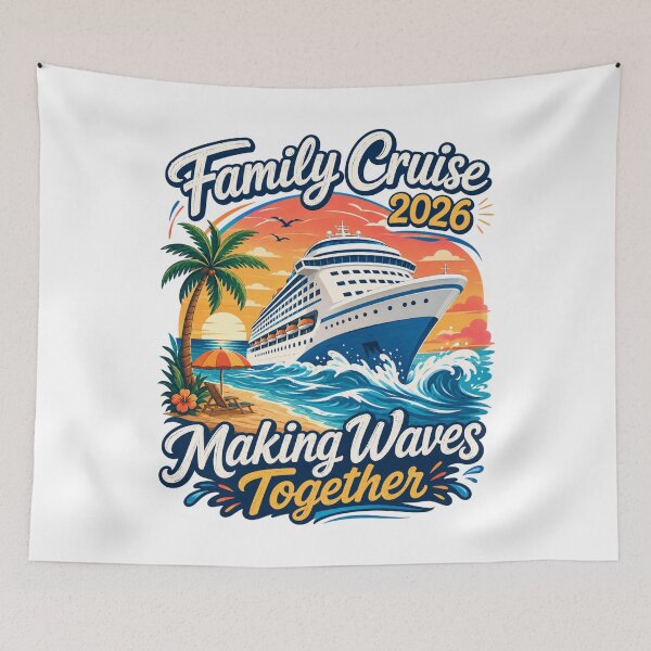 Item preview, Family Cruise Making Waves Together Retro Beach 2026 designed and sold by ElcastDesigns.