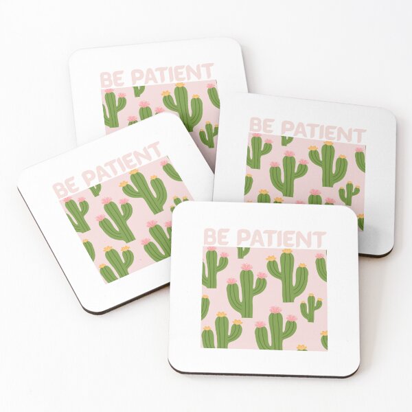 Item preview, Be Patient Cactus Illustration | Minimal Plant Patience Quote Design designed and sold by kukiistudio.