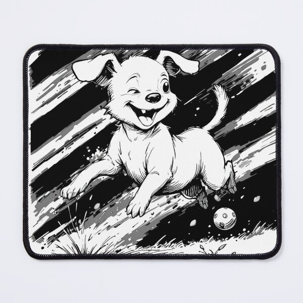 Item preview, Playful Puppy Chasing Ball – Cute Dog Lover Minimalist Line Art designed and sold by PixPixari.