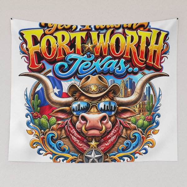 Item preview, Fort Worth Texas Longhorn Cowboy Design designed and sold by castillomiami.
