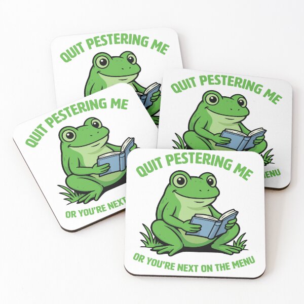 Item preview, Funny Reading Frog Design - Quit Pestering Me designed and sold by PunnnIntended.