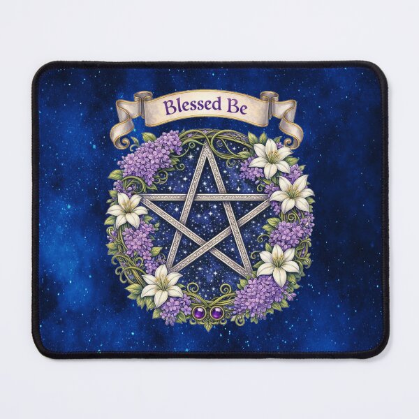 Item preview, Blessed Be Floral Pentacle Wreath designed and sold by MysticOzzy.