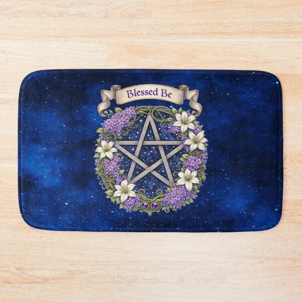 Item preview, Blessed Be Floral Pentacle Wreath designed and sold by MysticOzzy.