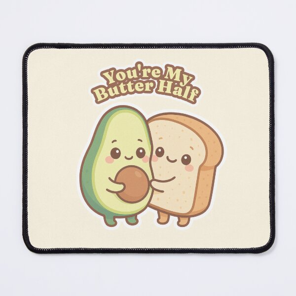 Item preview, You’re My Butter Half – Cute Avocado & Sourdough Kawaii Sticker designed and sold by jonkiwi.