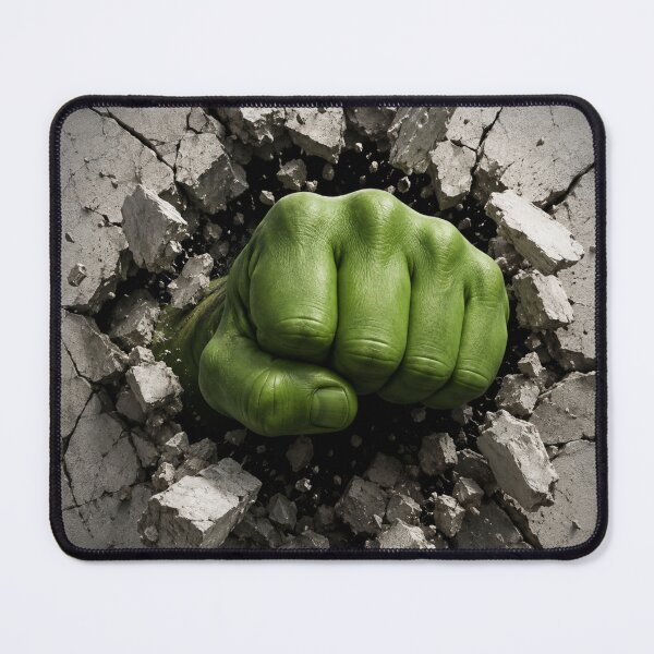 Item preview, Green Monster Fist Smashing Through Concrete Wall designed and sold by MKDSN.