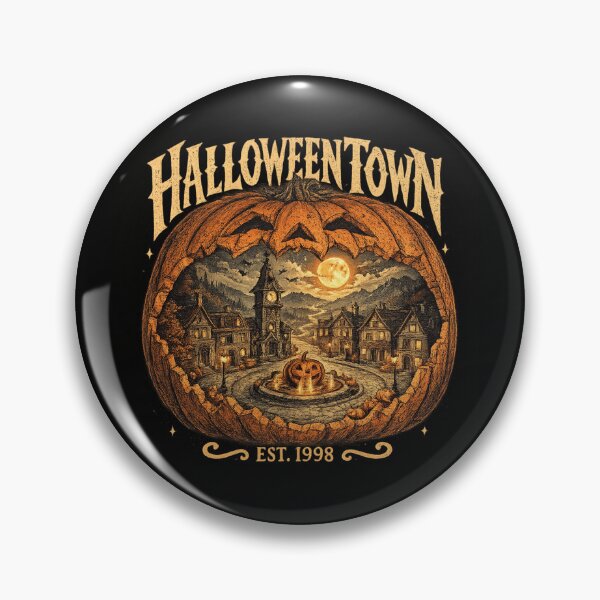 Item preview, vintage Halloween town clocktower art for 1998-born spooky collectors designed and sold by POD DYNASTY | Original Print On Demand T-Shirt Graphics.