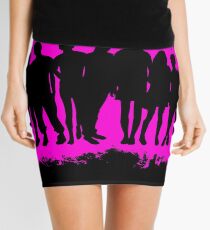 Boy child pink and black silhouette Mini Skirt