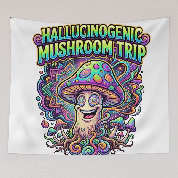 Item preview, Hallucinogenic Mushroom Trip Psychedelic Cartoon designed and sold by castillomiami.