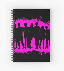 Boy child pink and black silhouette Spiral Notebook