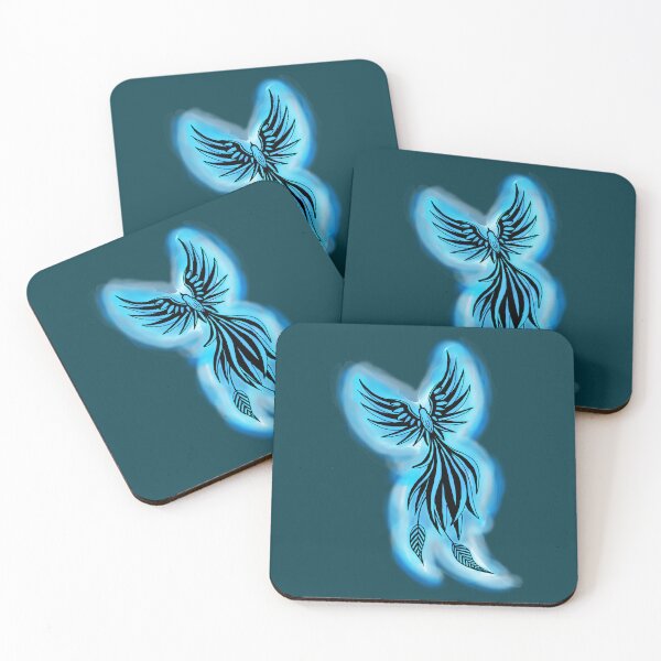 Item preview, Blue Flame Phoenix - Icy Mystical Firebird Art designed and sold by URSM.