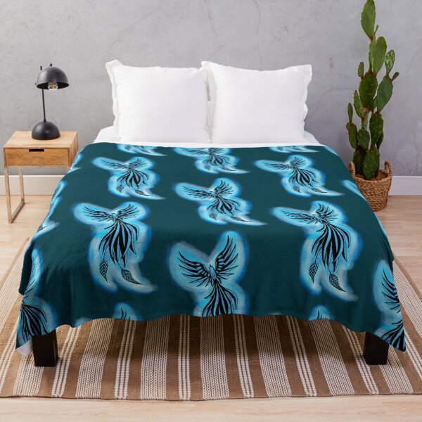 Item preview, Blue Flame Phoenix - Icy Mystical Firebird Art designed and sold by URSM.