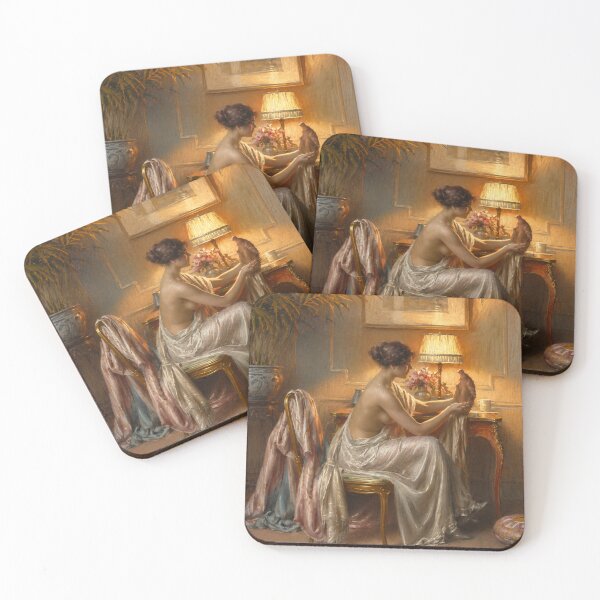 Item preview, La Connaisseuse by Delphin Enjolras - Victorian Lady with Bird Print | Romantic Impressionist Portrait | Vintage Fine Art Wall Decor designed and sold by RickE.