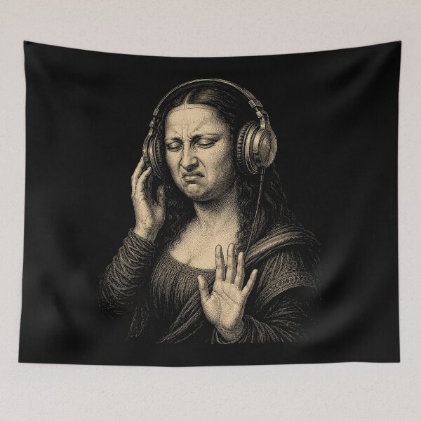 Item preview, Mona Lisa Bass Face Funny Music Lovers DJs Producers designed and sold by will freed18.
