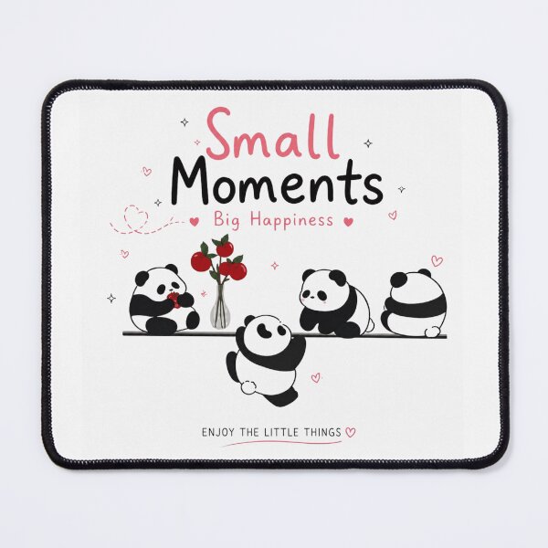 Item preview, Cute Panda Squad – Small Moments Big Happiness | Kawaii Minimalist Panda Design | Adorable Aesthetic Gift for Girls designed and sold by Mirai_Art ⭐⭐⭐⭐.