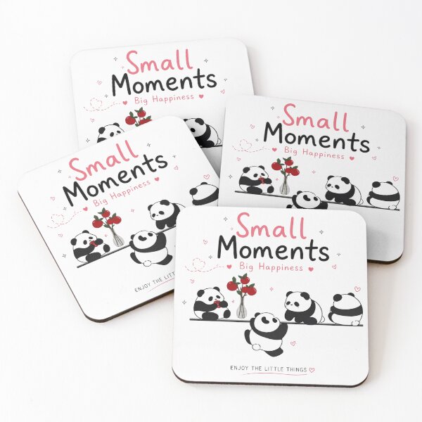 Item preview, Cute Panda Squad – Small Moments Big Happiness | Kawaii Minimalist Panda Design | Adorable Aesthetic Gift for Girls designed and sold by  Mirai_Art  ⭐⭐⭐⭐.