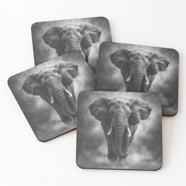 Item preview, Massive, majestic elephant emerging from the mist designed and sold by dcrc.