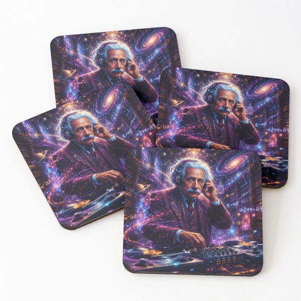Item preview, Cosmic Einstein DJ – Psychedelic Galaxy Turntables | Surreal Sci-Fi Music Art designed and sold by Atelier Nova.