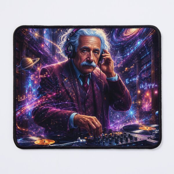 Item preview, Cosmic Einstein DJ – Psychedelic Galaxy Turntables | Surreal Sci-Fi Music Art designed and sold by Atelier Nova.