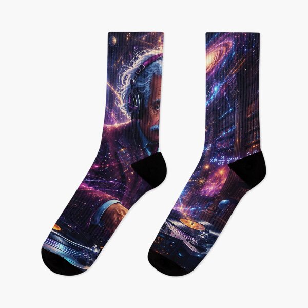 Item preview, Cosmic Einstein DJ – Psychedelic Galaxy Turntables | Surreal Sci-Fi Music Art designed and sold by Atelier Nova.