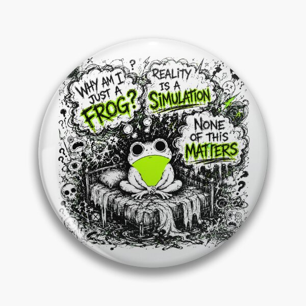 Item preview, Why Am I Just A Frog Absurdist Chaotic Doodle designed and sold by chattsuede.
