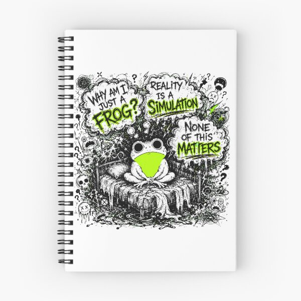 Item preview, Why Am I Just A Frog Absurdist Chaotic Doodle designed and sold by chattsuede.