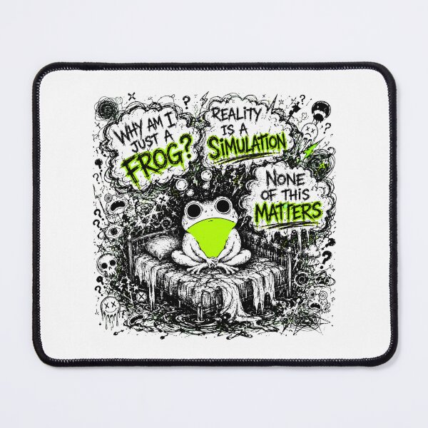 Item preview, Why Am I Just A Frog Absurdist Chaotic Doodle designed and sold by chattsuede.