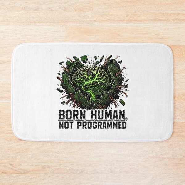 Item preview, Born Human Not Programmed Gritty Biopunk Statement designed and sold by chattsuede.