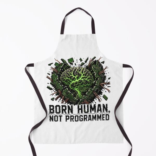 Item preview, Born Human Not Programmed Gritty Biopunk Statement designed and sold by chattsuede.