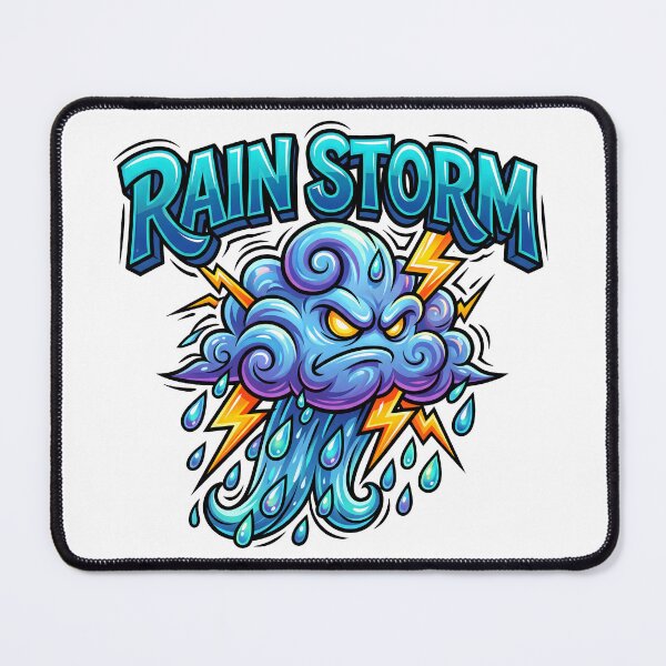 Item preview, Rain Storm Angry Cloud Cartoon Design designed and sold by castillomiami.